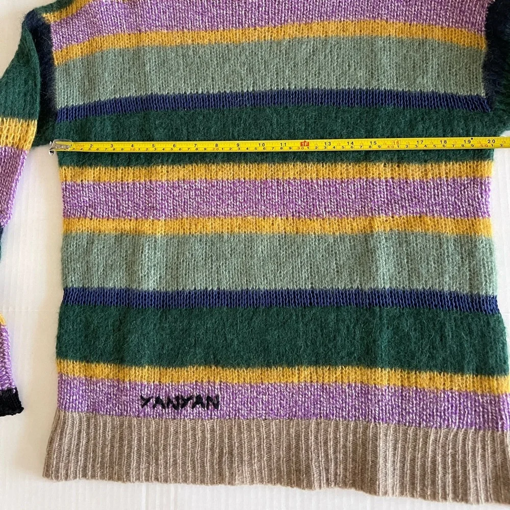 NEW YanYan Stripe Alpaca, Wool Oversized Sweater - Picture 12 of 14